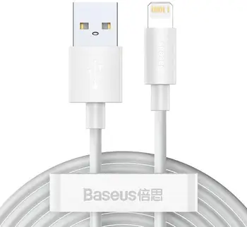 Кабель Baseus Simple Wisdom Data Cable Kit Lightning USB 1.5m White (TZCALZJ-02)