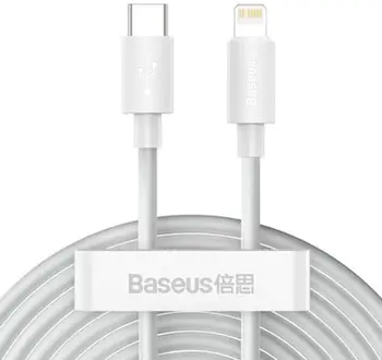 Кабель Baseus Simple Wisdom Data Cable Kit Type-C - Lightning 1.5m White (TZCATLZJ-02)