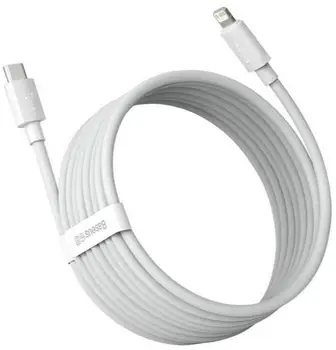 Кабель Baseus Simple Wisdom Data Cable Kit Type-C - Lightning 1.5m White (TZCATLZJ-02)