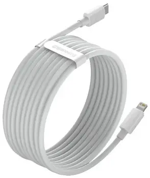 Кабель Baseus Simple Wisdom Data Cable Kit Type-C - Lightning 1.5m White (TZCATLZJ-02)