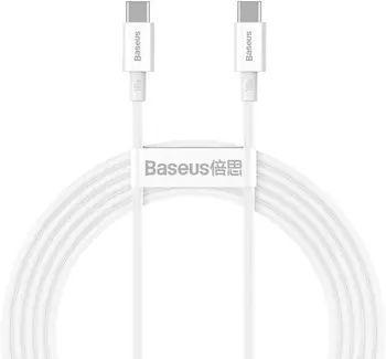Кабель Baseus Superior Series Fast Charging Data Cable Type-C to Type-C 100W 1m White (CATYS-B02)