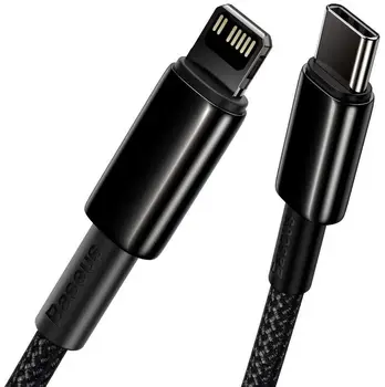 Кабель Baseus Tungsten Gold Fast Charging Data Cable Type-C to Ligtning PD 20W 2m Black (CATLWJ-A01)