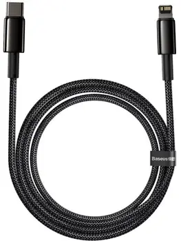 Кабель Baseus Tungsten Gold Fast Charging Data Cable Type-C to Ligtning PD 20W 2m Black (CATLWJ-A01)