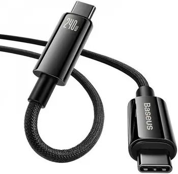 Кабель Baseus Tungsten Gold Fast Charging Data Cable Type-C to Type-C 240W 1m Black (CAWJ040001)
