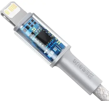 Кабель Baseus Type-C to Lightning PD 20W 2M High Density Braided White (CATLGD-A02)