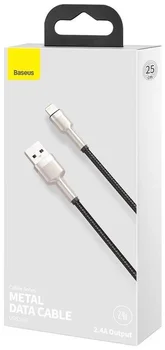Кабель Baseus USB-A - Lightning Cafule Series Metal Data Cable 0.25m Black (CALJK-01)