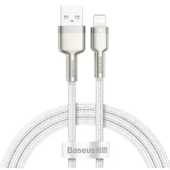 Кабель Baseus USB-A - Lightning Cafule Series Metal Data Cable 1m White (CALJK-A02)