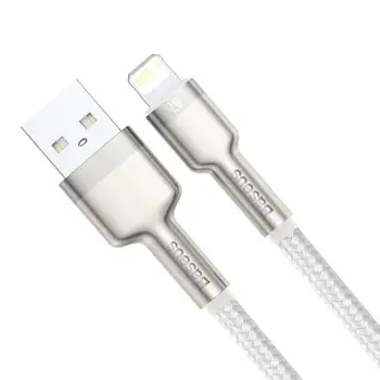 Кабель Baseus USB-A - Lightning Cafule Series Metal Data Cable 1m White (CALJK-A02)
