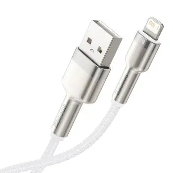Кабель Baseus USB-A - Lightning Cafule Series Metal Data Cable 1m White (CALJK-A02)