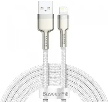 Кабель Baseus USB-A - Lightning Cafule Series Metal Data Cable 2m White (CALJK-B02)
