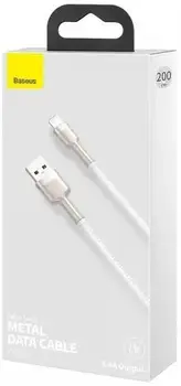 Кабель Baseus USB-A - Lightning Cafule Series Metal Data Cable 2m White (CALJK-B02)