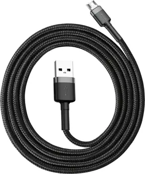 Кабель Baseus USB to microUSB Cafule 1m Grey/Black (CAMKLF-BG1)