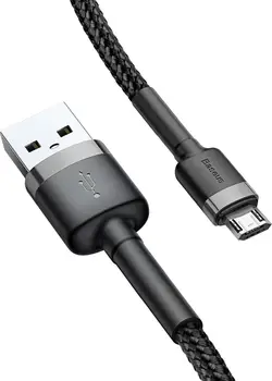 Кабель Baseus USB to microUSB Cafule 1m Grey/Black (CAMKLF-BG1)