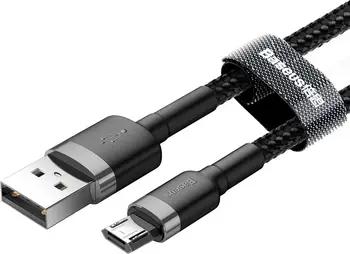 Кабель Baseus USB to microUSB Cafule 1m Grey/Black (CAMKLF-BG1)