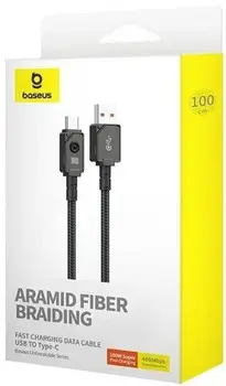 Кабель Baseus Unbreakable Series USB to USB-C 100W 1m Cluster Black (P10355801111-00)