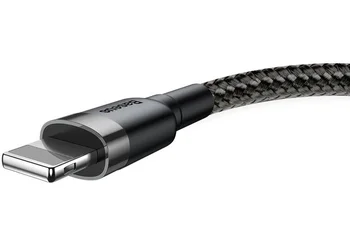 Кабель Baseus cafule Cable USB For iP 2A 3m Gray+Black (CALKLF-RG1)