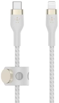Кабель Belkin Braided Silicone USB Type-C to Lightning 1m White (CAA011BT1MWH)