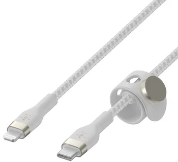 Кабель Belkin Braided Silicone USB Type-C to Lightning 1m White (CAA011BT1MWH)