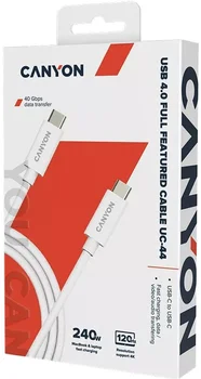 Кабель Canyon Type-C to Type-C 1m White (CNS-USBC44W)
