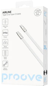 Кабель Proove AirLine Type-C to Type-C 240W (1.5m) White (CCAI24002202)