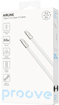 Кабель Proove AirLine Type-C to Type-C 60W (1m) White (CCAI60002202)