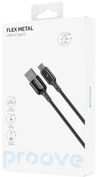 Кабель Proove Flex Metal Type-C 2.4A (1m) Black (CCFM20001201)