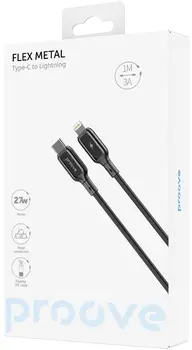 Кабель Proove Flex Metal Type-C to Lightning 27W (1m) Black (CCFM27002101)