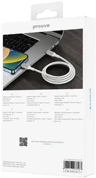 Кабель Proove Flex Metal Type-C to Type-C 60w (1m) White (CCFM60002202)