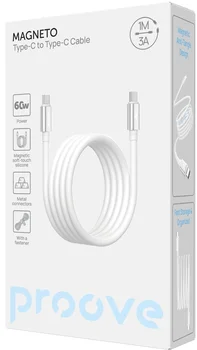 Кабель Proove Magneto Type-C to Type-C 60W (1m) White (CCMA60002202)