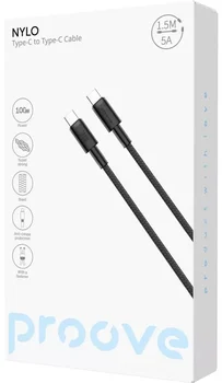 Кабель Proove Nylo Type-C to Type-C 100W (1.5m) Black (CCPN11002201)