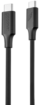 Кабель Proove Striped Silicone Type-C to Type-C 60W (1m) Black (CCSS60002201)