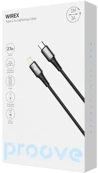 Кабель Proove WireX Type-C to Lightning 27W 1 м Black (CCWX27002101)