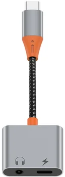 Адаптер WiWU Audio adapter LT010 USB-C to USB-C and 3.5mm Grey