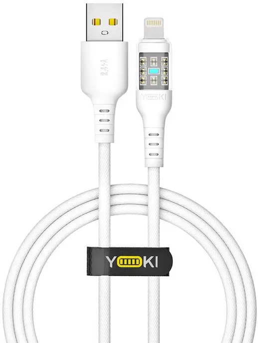 Кабель YOKI CYBER USB to Lightning 2.4A 1.2m White (YK-CACY233M1