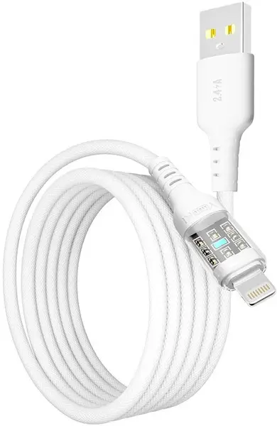 Кабель YOKI CYBER USB to Lightning 2.4A 1.2m White (YK-CACY233M1