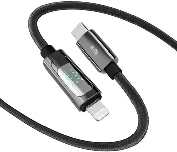 Кабель YOKI DISPLAY Type-C to Lightning 30W 1.2m Black (YK-CADI885M2)