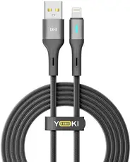 Кабель YOKI LED USB to Lightning 2.4A 2m Black (YK-CALE173L2)