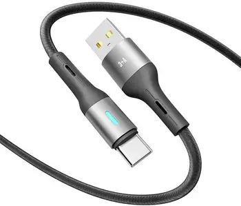 Кабель YOKI LED USB to Type-C 3A 2m Black (YK-CALE172L2)