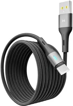 Кабель YOKI LED USB to Type-C 3A 2m Black (YK-CALE172L2)
