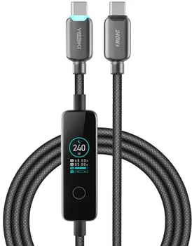 Кабель YOKI MONITOR Type-C to Type-C 240W 2m Black (YK-CAMO924L2)