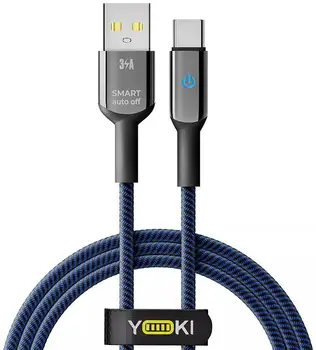 Кабель YOKI SMART USB to Type-C 3A 1.2m Dark Blue (YK-CASM312M4)