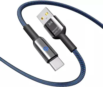 Кабель YOKI SMART USB to Type-C 3A 1.2m Dark Blue (YK-CASM312M4)