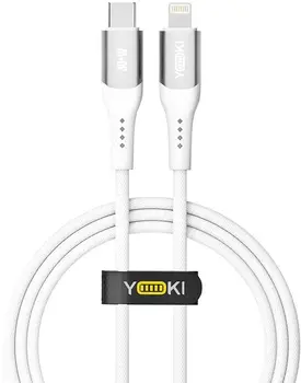 Кабель YOKI SOLID Type-C to Lightning 30W 1.2m White (YK-CASO155M1)