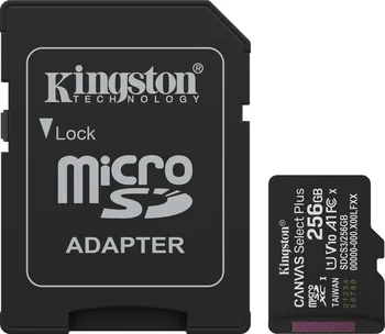Карта пам'яті Kingston 256 GB microSDXC Canvas Select Plus Gen3 + SD-adapter (SDCS3/256GB)