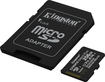 Карта пам'яті Kingston 256 GB microSDXC Canvas Select Plus Gen3 + SD-adapter (SDCS3/256GB)