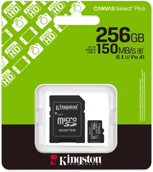Карта пам'яті Kingston 256 GB microSDXC Canvas Select Plus Gen3 + SD-adapter (SDCS3/256GB)
