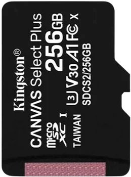 Карта памяти Kingston 256 GB microSDXC Class 10 UHS-I U3 Canvas Select Plus + SD Adapter Black (SDCS2/256GB)