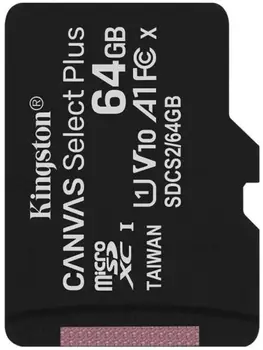 Карта пам'яті Kingston 64 GB microSDXC Class 10 UHS-I Canvas Select Plus + SD Adapter (SDCS2/64GB)