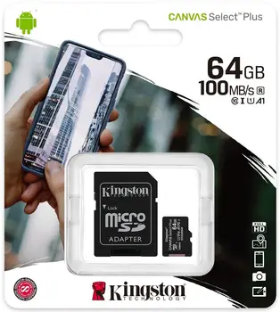 Карта пам'яті Kingston 64 GB microSDXC Class 10 UHS-I Canvas Select Plus + SD Adapter (SDCS2/64GB)