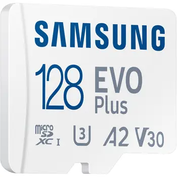 Карта пам'яті Samsung 128 GB microSDXC Class 10 UHS-I U3 V30 A2 EVO Plus + SD Adapter (MB-MC128KA)
